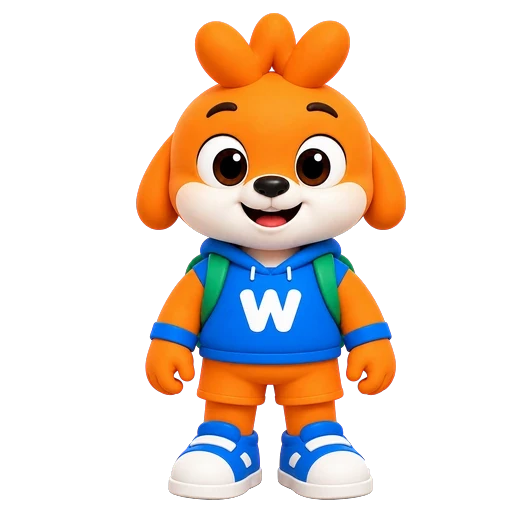 Wozee standing and ready to learn